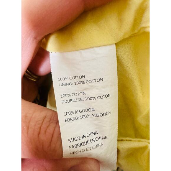 DEREK LAM 10 X RTR Yellow Floral 100% Cotton Hourglass V-Neck Mini Dress Size 42 - Picture 11 of 16